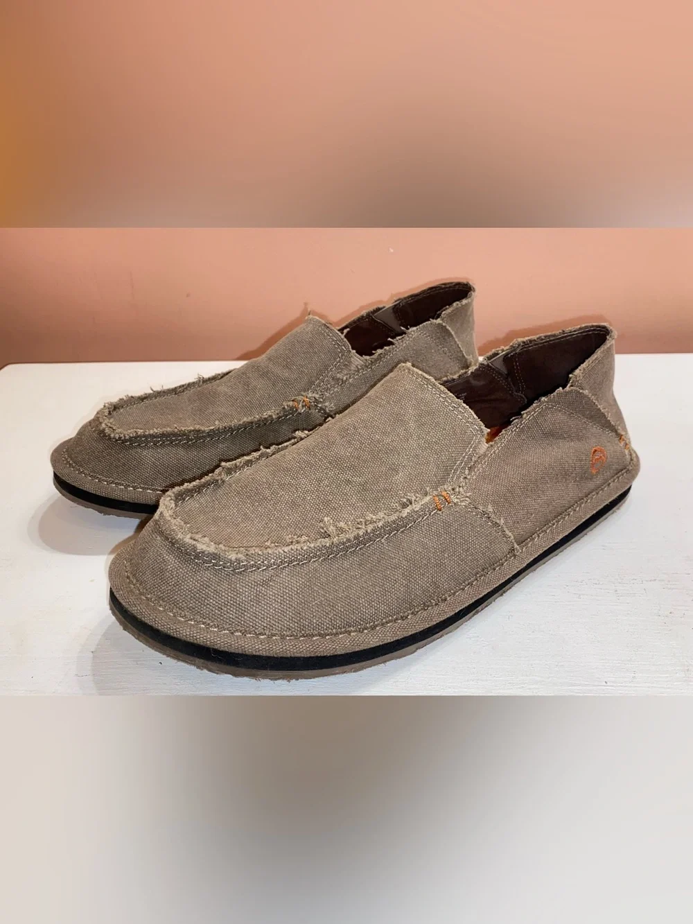 MAGELLAN OUTDOORS Canvas Slip-On Loafers. BROWN Size 11D